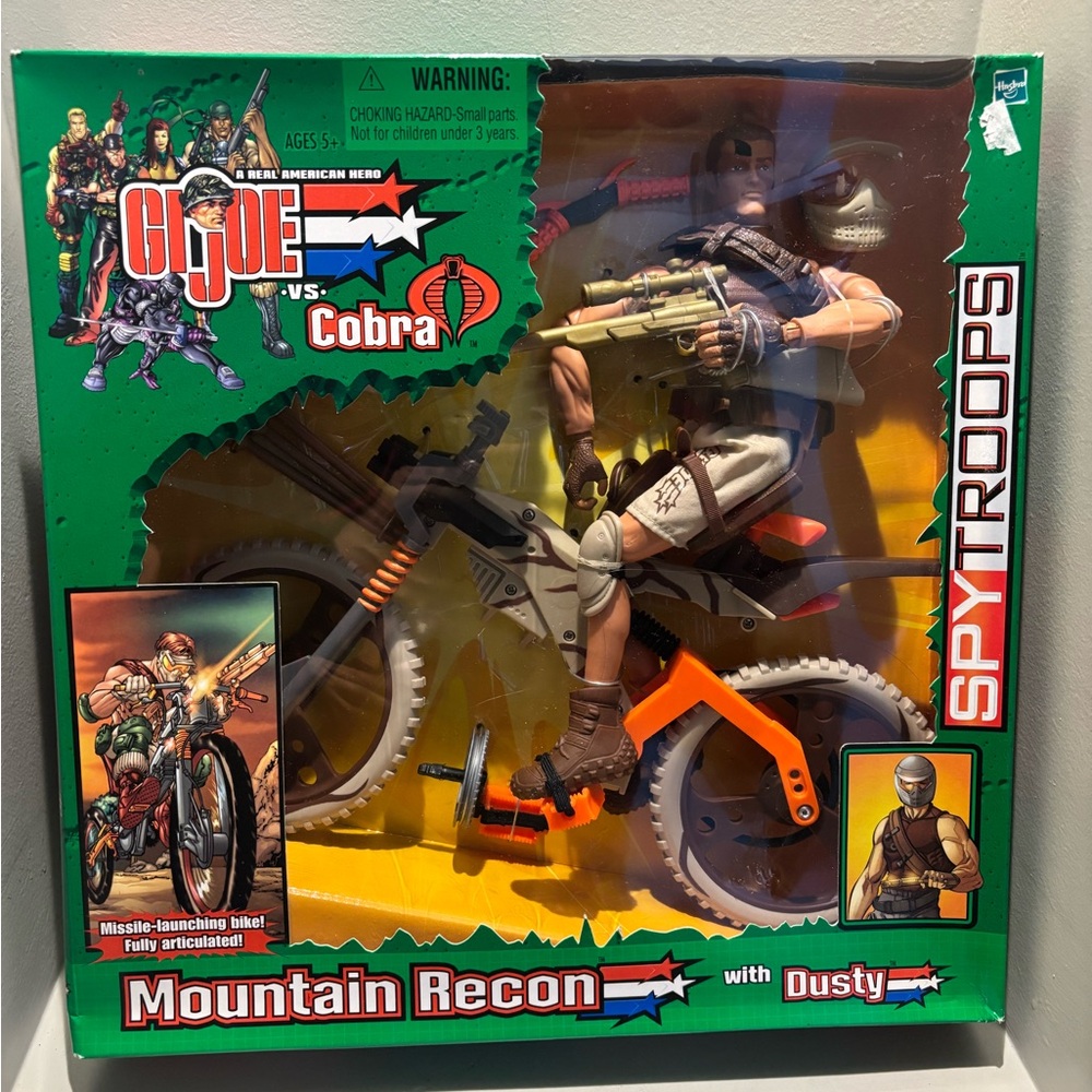 NWT/old GI Joe Mountain Recon Bike W/Dusty Vs. Cobra -Spy Troops 2003 action Y2K